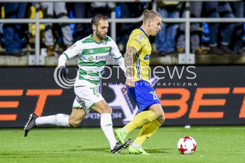  03.11.2017 GDYNIA <br />PILKA NOZNA - EKSTRAKLASA SEZON 2017/2018<br />MECZ ARKA GDYNIA - LECHIA GDANSK<br />N/Z FLAVIO PAIXAO ADAM DANCH<br /> 