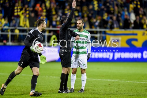  03.11.2017 GDYNIA <br />PILKA NOZNA - EKSTRAKLASA SEZON 2017/2018<br />MECZ ARKA GDYNIA - LECHIA GDANSK<br />N/Z PAVELS STEINBORS DANIEL STEFANSKI FLAVIO PAIXAO NIEUZNANA BRAMKA DLA LECHII<br /> 