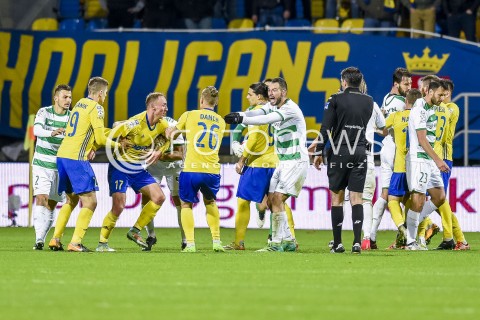  03.11.2017 GDYNIA <br />PILKA NOZNA - EKSTRAKLASA SEZON 2017/2018<br />MECZ ARKA GDYNIA - LECHIA GDANSK<br />N/Z ADAM MARCINIAK SIMEON SLAWCZEW ADAM DANCH DANIEL STEFANSKI PRZEPYCHANKI<br /> 