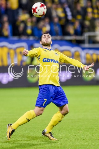  03.11.2017 GDYNIA <br />PILKA NOZNA - EKSTRAKLASA SEZON 2017/2018<br />MECZ ARKA GDYNIA - LECHIA GDANSK<br />N/Z LUKA ZARANDIA<br /> 