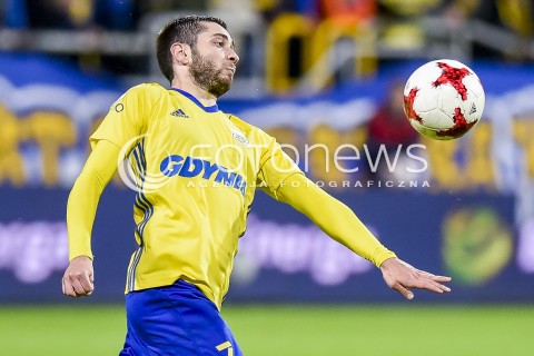  03.11.2017 GDYNIA <br />PILKA NOZNA - EKSTRAKLASA SEZON 2017/2018<br />MECZ ARKA GDYNIA - LECHIA GDANSK<br />N/Z LUKA ZARANDIA<br /> 