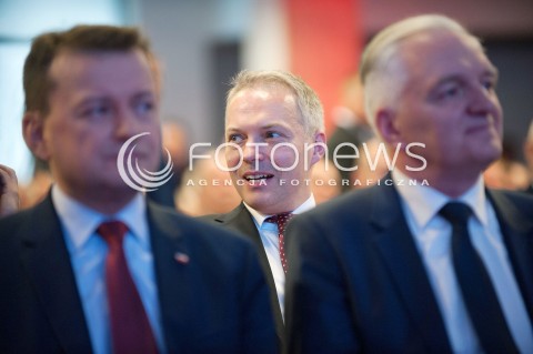  04.11.2017 WARSZAWA<br />KONWENCJA ZALOZYCIELSKA PARTII POROZUMIENIE<br />N/Z JACEK ZALEK JAROSLAW GOWIN MARIUSZ BLASZCZAK<br /> 