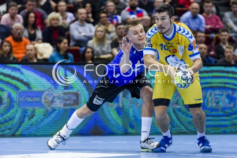  07.11.2017 GDANSK<br />PILKA RECZNA - PGNIG SUPERLIGA MEZCZYZN SEZON 2017/2018<br />MECZ WYBRZEZE GDANSK - PGE VIVE KIELCE<br />N/Z KRZYSZTOF GADEK ALEX DUJSHEBAEV<br /> 