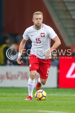  10.11.2017 WARSZAWA STADION NARODOWY <br />PILKA NOZNA REPREZENTACJA MECZ TOWARZYSKI<br />Football Friendly match <br />MECZ POLSKA - URUGWAJ ( Poland - URUGUAY ) <br />N/Z KAMIL GLIK SYLWETKA <br /> 