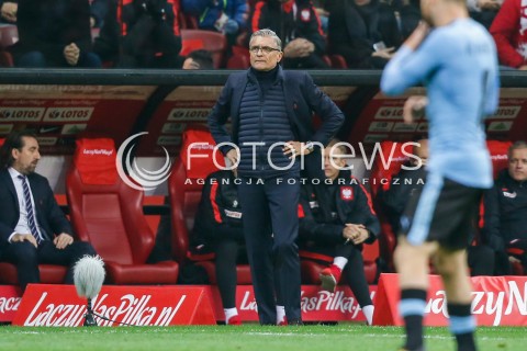  10.11.2017 WARSZAWA STADION NARODOWY <br />PILKA NOZNA REPREZENTACJA MECZ TOWARZYSKI<br />Football Friendly match <br />MECZ POLSKA - URUGWAJ ( Poland - URUGUAY ) <br />N/Z ADAM NAWALKA - I TRENER ( HEAD COACH ) SYLWETKA <br /> 