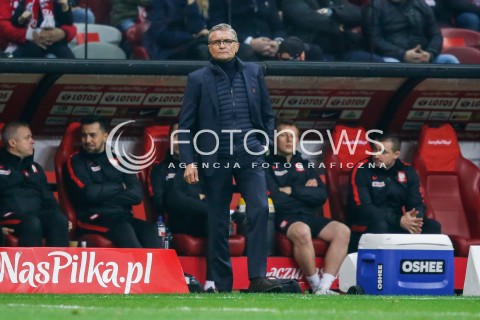  10.11.2017 WARSZAWA STADION NARODOWY <br />PILKA NOZNA REPREZENTACJA MECZ TOWARZYSKI<br />Football Friendly match <br />MECZ POLSKA - URUGWAJ ( Poland - URUGUAY ) <br />N/Z ADAM NAWALKA - I TRENER ( HEAD COACH ) SYLWETKA <br /> 