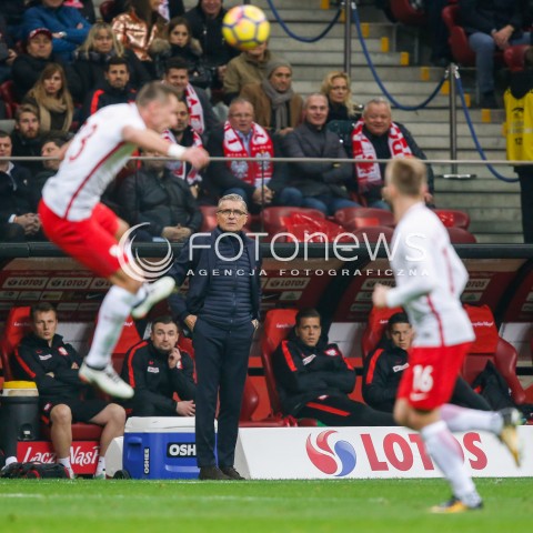  10.11.2017 WARSZAWA STADION NARODOWY <br />PILKA NOZNA REPREZENTACJA MECZ TOWARZYSKI<br />Football Friendly match <br />MECZ POLSKA - URUGWAJ ( Poland - URUGUAY ) <br />N/Z ADAM NAWALKA - I TRENER ( HEAD COACH ) <br /> 