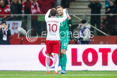  10.11.2017 WARSZAWA STADION NARODOWY <br />PILKA NOZNA REPREZENTACJA MECZ TOWARZYSKI<br />Football Friendly match <br />MECZ POLSKA - URUGWAJ ( Poland - URUGUAY ) <br />N/Z GRZEGORZ KRYCHOWIAK ARTUR BORUC ZAKONCZENIE REPREZENTACYJNEJ KARIERY<br /> 