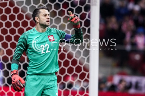  10.11.2017 WARSZAWA STADION NARODOWY <br />PILKA NOZNA REPREZENTACJA MECZ TOWARZYSKI<br />Football Friendly match <br />MECZ POLSKA - URUGWAJ ( Poland - URUGUAY ) <br />N/Z LUKASZ FABIANSKI SYLWETKA <br /> 
