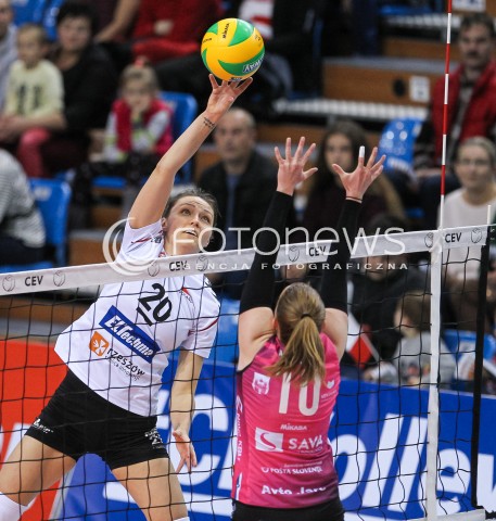  11.11.2017 RZESZOW POLAND<br />SIATKOWKA LIGA MISTRZYN <br />2018 CEV VOLLEYBALL CHAMPIONS LEAGUE - WOMEN <br />MECZ DEVELOPRES SKYRES RZESZOW - NOVA KBM BRANIK MARIBOR<br />N/Z JELENA BLAGOJEVIC <br /> 