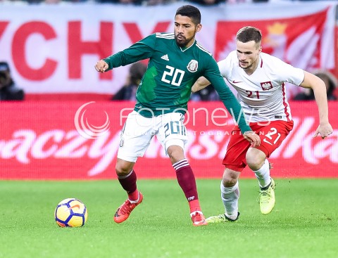  13.11.2017 GDANSK<br />PILKA NOZNA REPREZENTACJA<br />MECZ TOWARZYSKI Football Friendly match<br />MECZ POLSKA - MEKSYK ( Poland - Mexico )<br />N/Z JAVIER AQUINO TOMASZ KEDZIORA<br /> 