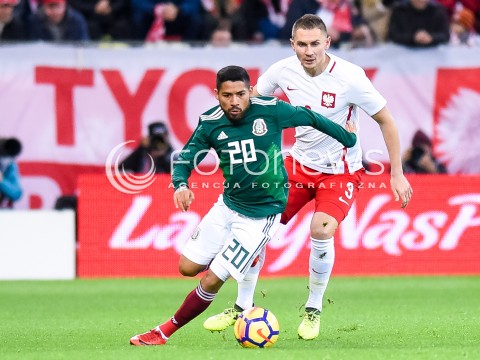  13.11.2017 GDANSK<br />PILKA NOZNA REPREZENTACJA<br />MECZ TOWARZYSKI Football Friendly match<br />MECZ POLSKA - MEKSYK ( Poland - Mexico )<br />N/Z JAVIER AQUINO ARTUR JEDRZEJCZYK<br /> 