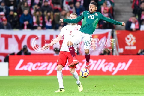  13.11.2017 GDANSK<br />PILKA NOZNA REPREZENTACJA<br />MECZ TOWARZYSKI Football Friendly match<br />MECZ POLSKA - MEKSYK ( Poland - Mexico )<br />N/Z ARTUR JEDRZEJCZYK JAVIER AQUINO<br /> 
