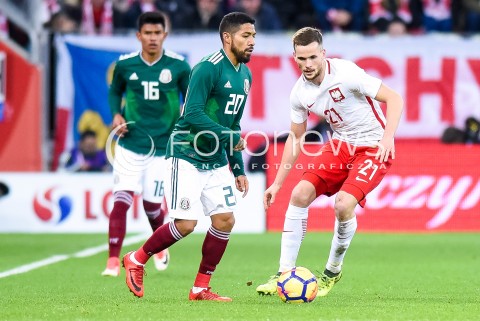  13.11.2017 GDANSK<br />PILKA NOZNA REPREZENTACJA<br />MECZ TOWARZYSKI Football Friendly match<br />MECZ POLSKA - MEKSYK ( Poland - Mexico )<br />N/Z JESUS GALLARDO JAVIER AQUINO TOMASZ KEDZIORA<br /> 
