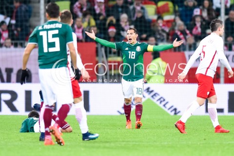  13.11.2017 GDANSK<br />PILKA NOZNA REPREZENTACJA<br />MECZ TOWARZYSKI Football Friendly match<br />MECZ POLSKA - MEKSYK ( Poland - Mexico )<br />N/Z HECTOR MORENO ANDRES GUARDADO KRZYSZTOF MACZYNSKI<br /> 