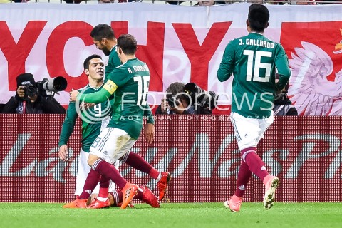  13.11.2017 GDANSK<br />PILKA NOZNA REPREZENTACJA<br />MECZ TOWARZYSKI Football Friendly match<br />MECZ POLSKA - MEKSYK ( Poland - Mexico )<br />N/Z RAUL JIMENEZ BRAMKA GOL NA 0:1<br /> 