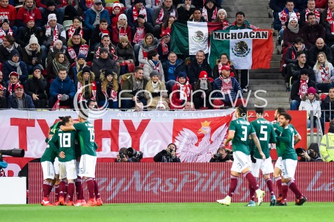  13.11.2017 GDANSK<br />PILKA NOZNA REPREZENTACJA<br />MECZ TOWARZYSKI Football Friendly match<br />MECZ POLSKA - MEKSYK ( Poland - Mexico )<br />N/Z BRAMKA GOL NA 0:1 ZAWODNICY MEKSYKU RADOSC KIBICE<br /> 