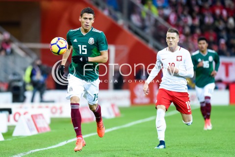  13.11.2017 GDANSK<br />PILKA NOZNA REPREZENTACJA<br />MECZ TOWARZYSKI Football Friendly match<br />MECZ POLSKA - MEKSYK ( Poland - Mexico )<br />N/Z HECTOR MORENO PIOTR ZIELINSKI<br /> 