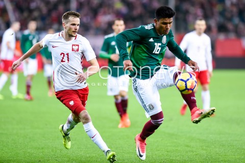  13.11.2017 GDANSK<br />PILKA NOZNA REPREZENTACJA<br />MECZ TOWARZYSKI Football Friendly match<br />MECZ POLSKA - MEKSYK ( Poland - Mexico )<br />N/Z TOMASZ KEDZIORA JESUS GALLARDO<br /> 