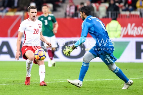  13.11.2017 GDANSK<br />PILKA NOZNA REPREZENTACJA<br />MECZ TOWARZYSKI Football Friendly match<br />MECZ POLSKA - MEKSYK ( Poland - Mexico )<br />N/Z JAKUB SWIERCZOK JOSE DE JESUS CORONA<br /> 