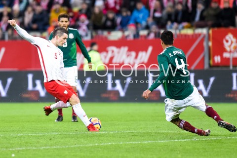  13.11.2017 GDANSK<br />PILKA NOZNA REPREZENTACJA<br />MECZ TOWARZYSKI Football Friendly match<br />MECZ POLSKA - MEKSYK ( Poland - Mexico )<br />N/Z KRZYSZTOF MACZYNSKI HUGO AYALA<br /> 