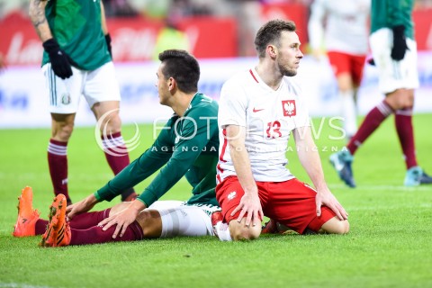  13.11.2017 GDANSK<br />PILKA NOZNA REPREZENTACJA<br />MECZ TOWARZYSKI Football Friendly match<br />MECZ POLSKA - MEKSYK ( Poland - Mexico )<br />N/Z MACIEJ RYBUS<br /> 