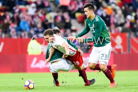  13.11.2017 GDANSK<br />PILKA NOZNA REPREZENTACJA<br />MECZ TOWARZYSKI Football Friendly match<br />MECZ POLSKA - MEKSYK ( Poland - Mexico )<br />N/Z JAKUB SWIERCZOK CESAR MONTES<br /> 