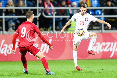  14.11.2017 GDYNIA<br />PILKA NOZNA REPREZENTACJA U21<br />KWALIFIKACJE DO MISTRZOSTW EUROPY 2019 European Championship 2019 Qualifying Round<br />MECZ POLSKA - DANIA ( Poland - Denmark )<br />N/Z MARCUS INGVARTSEN SEBASTIAN SZYMANSKI<br /> 