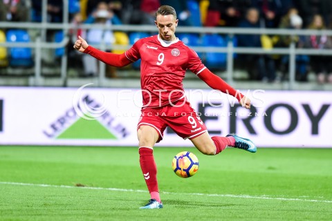  14.11.2017 GDYNIA<br />PILKA NOZNA REPREZENTACJA U21<br />KWALIFIKACJE DO MISTRZOSTW EUROPY 2019 European Championship 2019 Qualifying Round<br />MECZ POLSKA - DANIA ( Poland - Denmark )<br />N/Z MARCUS INGVARTSEN<br /> 