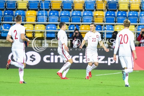  14.11.2017 GDYNIA<br />PILKA NOZNA REPREZENTACJA U21<br />KWALIFIKACJE DO MISTRZOSTW EUROPY 2019 European Championship 2019 Qualifying Round<br />MECZ POLSKA - DANIA ( Poland - Denmark )<br />N/Z JAN BEDNAREK KONRAD MICHALAK ROBERT GUMNY BRAMKA GOL RADOSC NA 1:0<br /> 