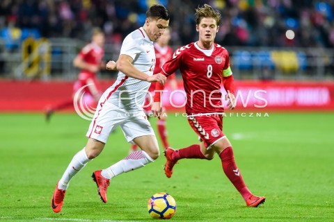  14.11.2017 GDYNIA<br />PILKA NOZNA REPREZENTACJA U21<br />KWALIFIKACJE DO MISTRZOSTW EUROPY 2019 European Championship 2019 Qualifying Round<br />MECZ POLSKA - DANIA ( Poland - Denmark )<br />N/Z KONRAD MICHALAK MATHIAS JENSEN<br /> 