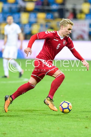  14.11.2017 GDYNIA<br />PILKA NOZNA REPREZENTACJA U21<br />KWALIFIKACJE DO MISTRZOSTW EUROPY 2019 European Championship 2019 Qualifying Round<br />MECZ POLSKA - DANIA ( Poland - Denmark )<br />N/Z VICTOR NELSSON<br /> 