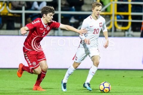  14.11.2017 GDYNIA<br />PILKA NOZNA REPREZENTACJA U21<br />KWALIFIKACJE DO MISTRZOSTW EUROPY 2019 European Championship 2019 Qualifying Round<br />MECZ POLSKA - DANIA ( Poland - Denmark )<br />N/Z JACOB RASMUSSEN ROBERT GUMNY<br /> 