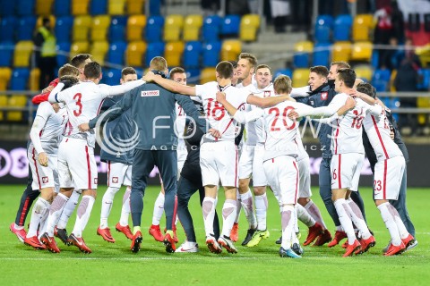  14.11.2017 GDYNIA<br />PILKA NOZNA REPREZENTACJA U21<br />KWALIFIKACJE DO MISTRZOSTW EUROPY 2019 European Championship 2019 Qualifying Round<br />MECZ POLSKA - DANIA ( Poland - Denmark )<br />N/Z REPREZENTACJA POLSKI RADOSC PO MECZU<br /> 