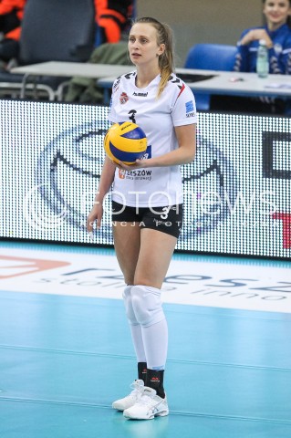  15.11.2017 RZESZOW <br />SIATKOWKA LIGA SIATKOWKI KOBIET LSK 2017/2018 WOMEN VOLLEYBALL POLAND POLISH LEAGUE <br />MECZ DEVELOPRES SKYRES RZESZOW - GROT BUDOWLANI LODZ <br />N/Z MONIKA PTAK SYLWETKA <br /> 