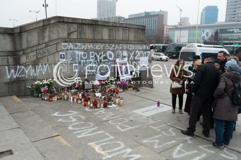 Miejsce podpalenia się Piotra Szczęsnego w Warszawie