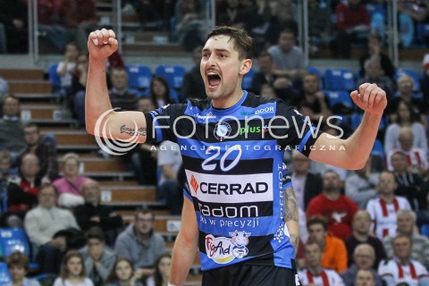  18.11.2017 RZESZOW <br />SIATKOWKA PLUS LIGA 2017/2018 MEN VOLLEYBALL POLAND POLISH PLUSLIGA LEAGUE SEASON 2017/2018 <br />MECZ ASSECO RESOVIA RZESZOW - CERRAD CZARNI RADOM <br />N/Z KAMIL KWASOWSKI RADOSC EMOCJE SYLWETKA <br /> 
