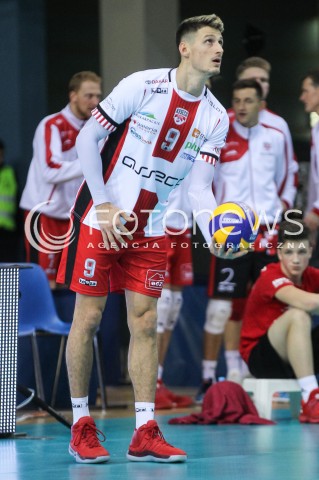  18.11.2017 RZESZOW <br />SIATKOWKA PLUS LIGA 2017/2018 MEN VOLLEYBALL POLAND POLISH PLUSLIGA LEAGUE SEASON 2017/2018 <br />MECZ ASSECO RESOVIA RZESZOW - CERRAD CZARNI RADOM <br />N/Z THIBAULT ROSSARD SYLWETKA <br /> 