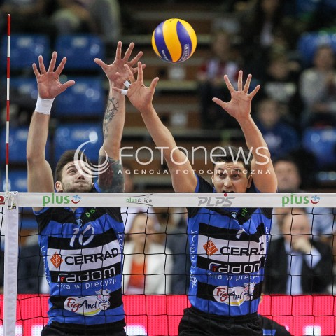  18.11.2017 RZESZOW <br />SIATKOWKA PLUS LIGA 2017/2018 MEN VOLLEYBALL POLAND POLISH PLUSLIGA LEAGUE SEASON 2017/2018 <br />MECZ ASSECO RESOVIA RZESZOW - CERRAD CZARNI RADOM <br />N/Z MICHAL FILIP DMYTRO TERYOMENKO BLOK <br /> 