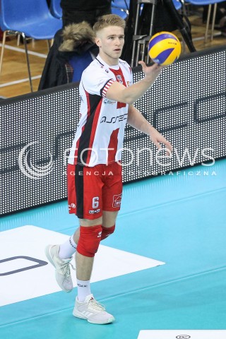  18.11.2017 RZESZOW <br />SIATKOWKA PLUS LIGA 2017/2018 MEN VOLLEYBALL POLAND POLISH PLUSLIGA LEAGUE SEASON 2017/2018 <br />MECZ ASSECO RESOVIA RZESZOW - CERRAD CZARNI RADOM <br />N/Z DOMINIK DEPOWSKI SYLWETKA <br /> 