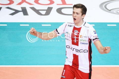  18.11.2017 RZESZOW <br />SIATKOWKA PLUS LIGA 2017/2018 MEN VOLLEYBALL POLAND POLISH PLUSLIGA LEAGUE SEASON 2017/2018 <br />MECZ ASSECO RESOVIA RZESZOW - CERRAD CZARNI RADOM <br />N/Z MICHAL KEDZIERSKI RADOSC EMOCJE SYLWETKA <br /> 