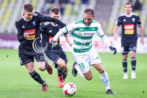  18.11.2017 GDANSK <br />PILKA NOZNA - EKSTRAKLASA SEZON 2017/2018<br />MECZ LECHIA GDANSK - WISLA PLOCK<br />N/Z DAMIAN RASIAK MARCO PAIXAO<br /> 