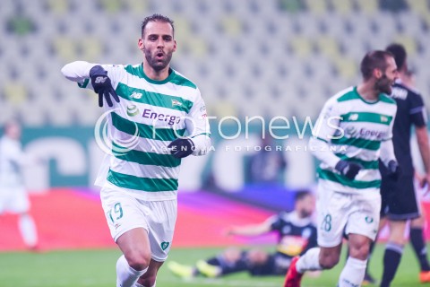  18.11.2017 GDANSK <br />PILKA NOZNA - EKSTRAKLASA SEZON 2017/2018<br />MECZ LECHIA GDANSK - WISLA PLOCK<br />N/Z MARCO PAIXAO RADOSC BRAMKA GOL NA 3:0<br /> 