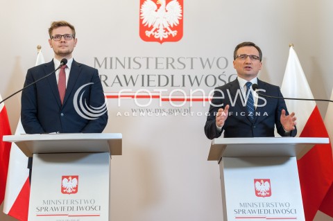  29.11.2017 WARSZAWA<br />KONFERENCJA W MINISTERSTWIE SPRAWIEDLIWOSCI<br />N/Z ZBIGNIEW ZIOBRO MICHAL WOS<br /> 
