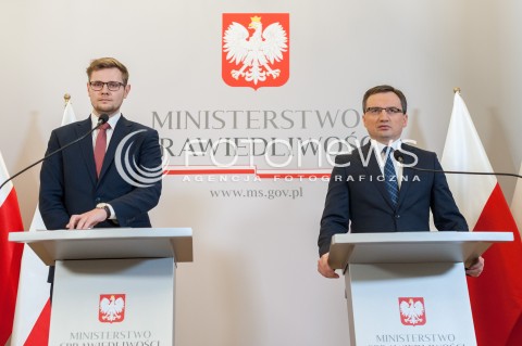  29.11.2017 WARSZAWA<br />KONFERENCJA W MINISTERSTWIE SPRAWIEDLIWOSCI<br />N/Z ZBIGNIEW ZIOBRO MICHAL WOS<br /> 