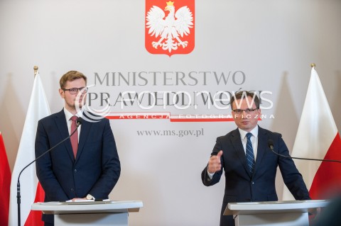  29.11.2017 WARSZAWA<br />KONFERENCJA W MINISTERSTWIE SPRAWIEDLIWOSCI<br />N/Z ZBIGNIEW ZIOBRO MICHAL WOS<br /> 
