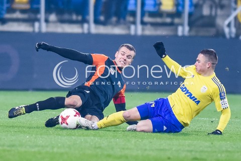  29.11.2017 GDYNIA<br />PILKA NOZNA - PUCHAR POLSKI PZPN 2017/2018<br />MECZ ARKA GDYNIA - CHROBRY GLOGOW<br />N/Z MICHAL ILKOW GOLAB MICHAL NALEPA<br /> 