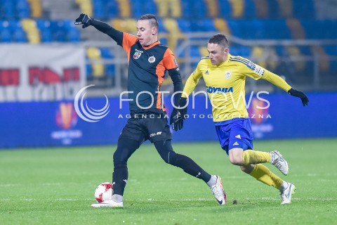  29.11.2017 GDYNIA<br />PILKA NOZNA - PUCHAR POLSKI PZPN 2017/2018<br />MECZ ARKA GDYNIA - CHROBRY GLOGOW<br />N/Z PRZEMYSLAW STOLC MICHAL NALEPA<br /> 