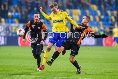  29.11.2017 GDYNIA<br />PILKA NOZNA - PUCHAR POLSKI PZPN 2017/2018<br />MECZ ARKA GDYNIA - CHROBRY GLOGOW<br />N/Z PRZEMYSLAW STOLC MICHAL ZEBRAKOWSKI<br /> 