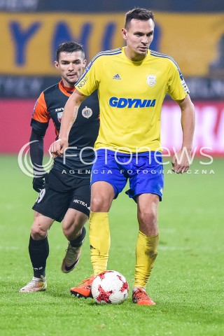  29.11.2017 GDYNIA<br />PILKA NOZNA - PUCHAR POLSKI PZPN 2017/2018<br />MECZ ARKA GDYNIA - CHROBRY GLOGOW<br />N/Z DAWID SOLDECKI<br /> 